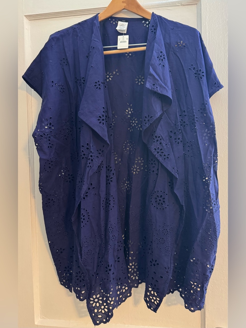 J. Crew Navy Blue Eyelet Swim Coverup